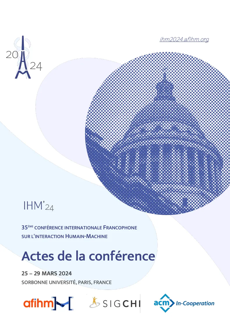 Couverture des actes d’IHM’24, Sorbonne Université, Paris, 25-29 mars 2024