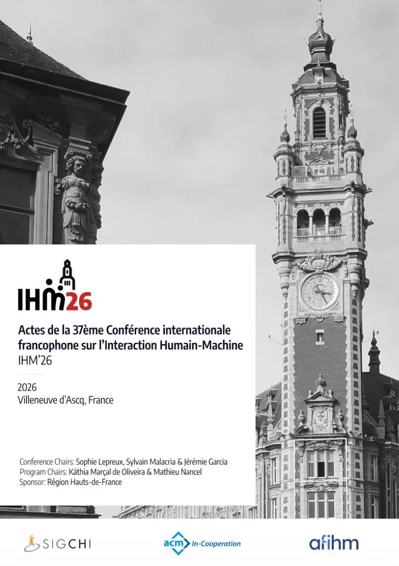 Couverture des actes d’IHM’26, Toulouse, 19-23 octobre 2026
