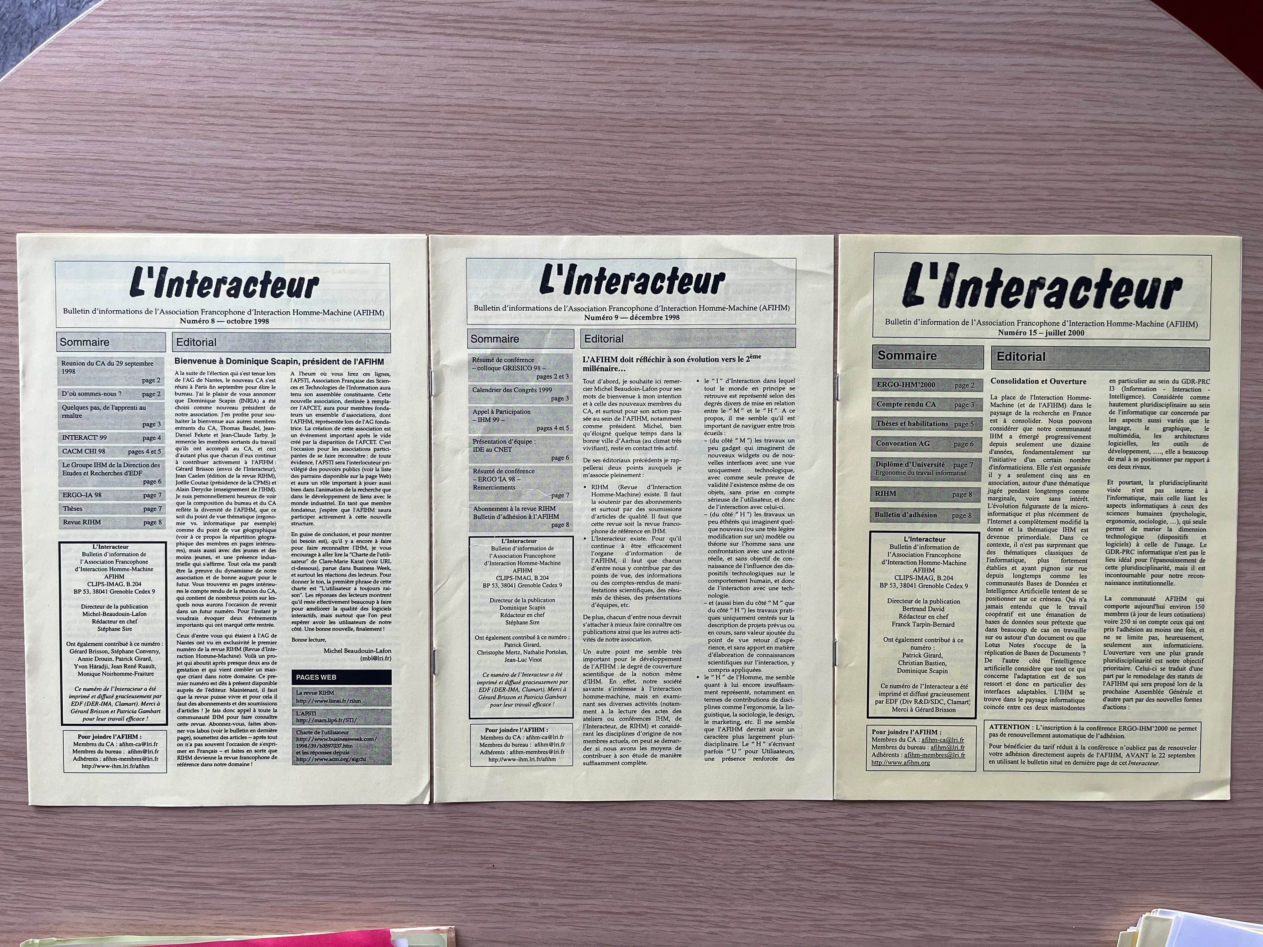 Trois numéros du journal L’Interacteur